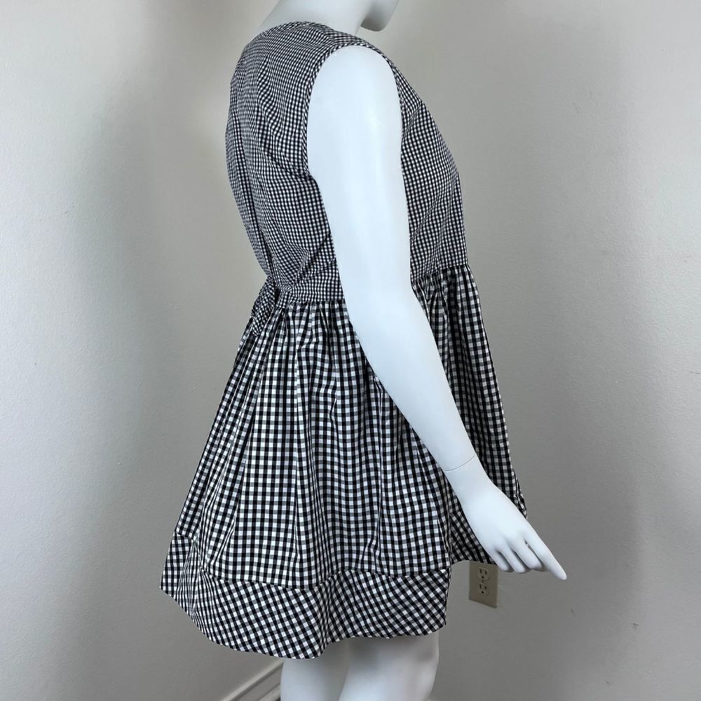 Madewell Women Size L Crepe Gingham Cotton Fit & Flare Baby Doll Mini NEW Dress - Picture 8 of 17